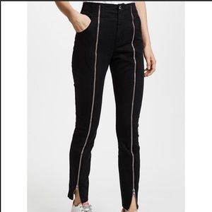 A.L.C Zander Zip Front Twill Pants Black